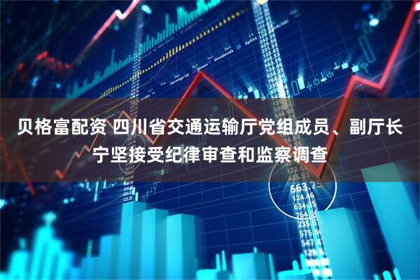 贝格富配资 四川省交通运输厅党组成员、副厅长宁坚接受纪律审查和监察调查